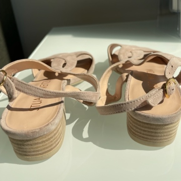 Stuart Weitzman Size 7 Suede Sandals, light pink - Worn once - Picture 3 of 10